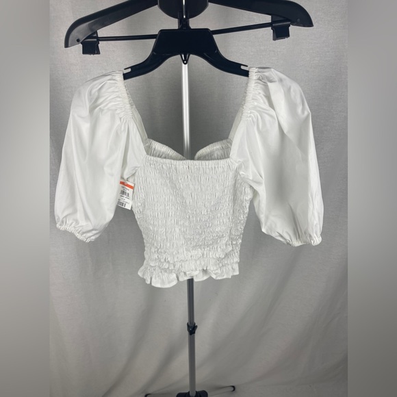 Open Edit Puff Sleeve Smocked Top Size small NWT - Picture 7 of 10